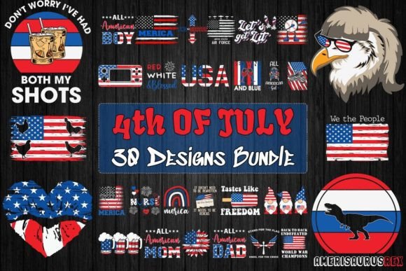 4th of July Bundle SVG 30 Designs: Your All-American Toolkit