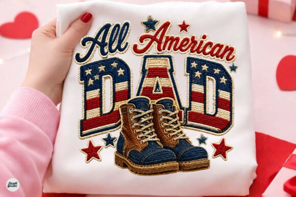 All American Dad: A US Patriotic Dad Shirt Design