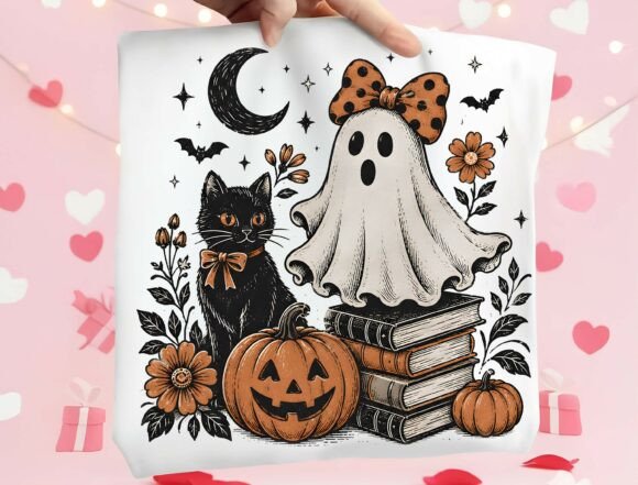 Bookish Spooky Sublimation Design: A Cozy Halloween Aesthetic