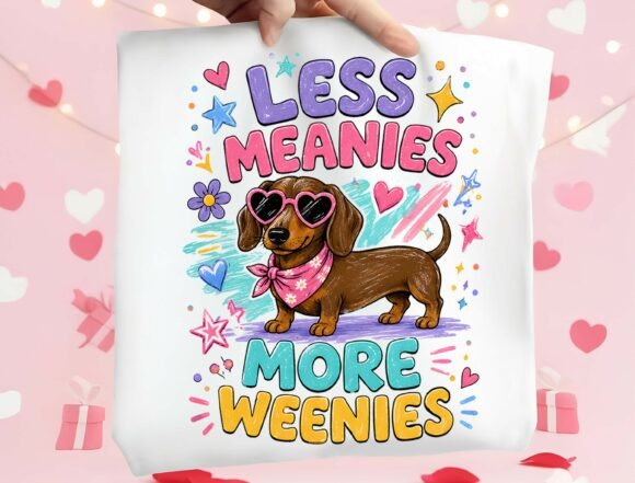 Less Meanies More Weenies: A Dachshund PNG for Joyful Design
