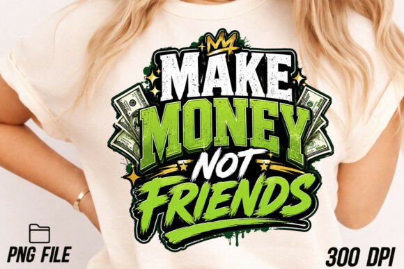 Make Money Not Friends PNG: The Hustle Quote Design