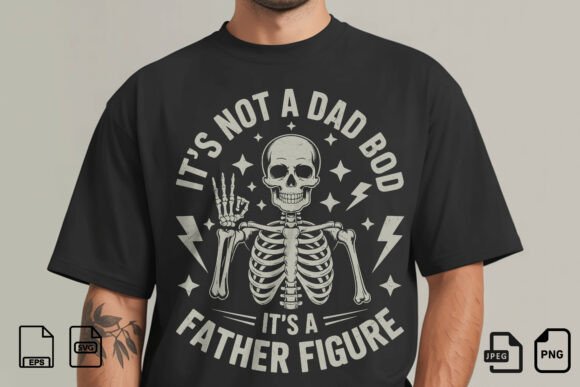 Not A Dad Bod Father Figure SVG: Skull & Lightning Design