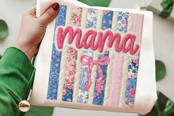 Patchwork Striped Mama Coquette: A Stylish Mom Day Asset