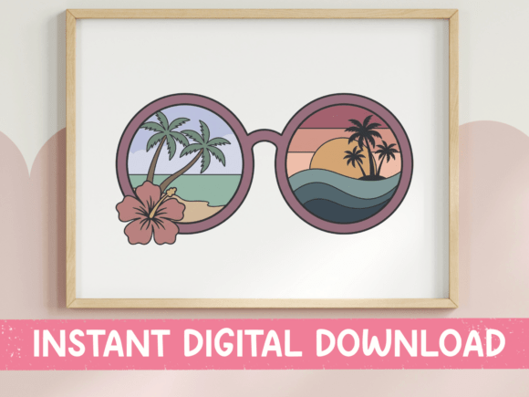 Retro Sunglasses Sunset Beach Design: Your Ticket to Vintage Summer Vibes