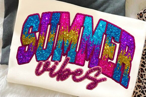 Summer Vibes Glitter Typography PNG: Spark Your Projects
