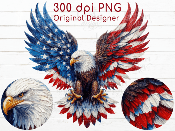 Unleashing the Spirit of the Brushstroke Eagle Patriotic Eagle USA