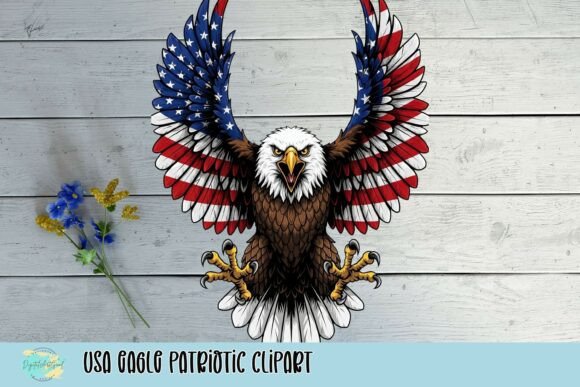 USA Eagle Patriotic Clipart: Soar with American Pride