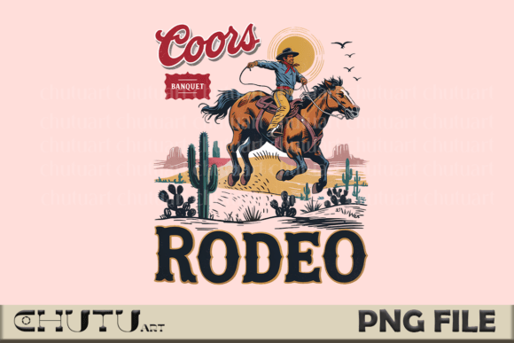 Vintage Rodeo Cowboy PNG – Western Horse Graphic